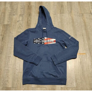 Columbia PFG Performance Gear Mens Hoodie Sweatshirt blue Size S